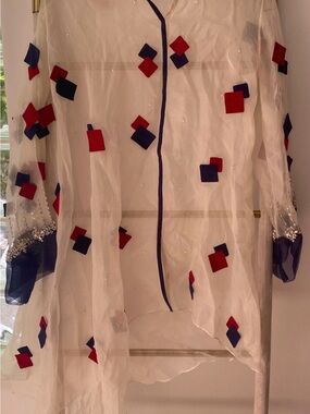 Nida Azwer Sheer White Tissue Silk Tunic